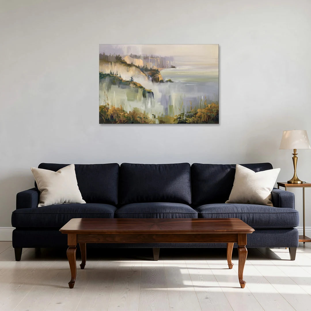 Big Sur Morning Fog - Canvas Wall Art - Sofa - 36x24