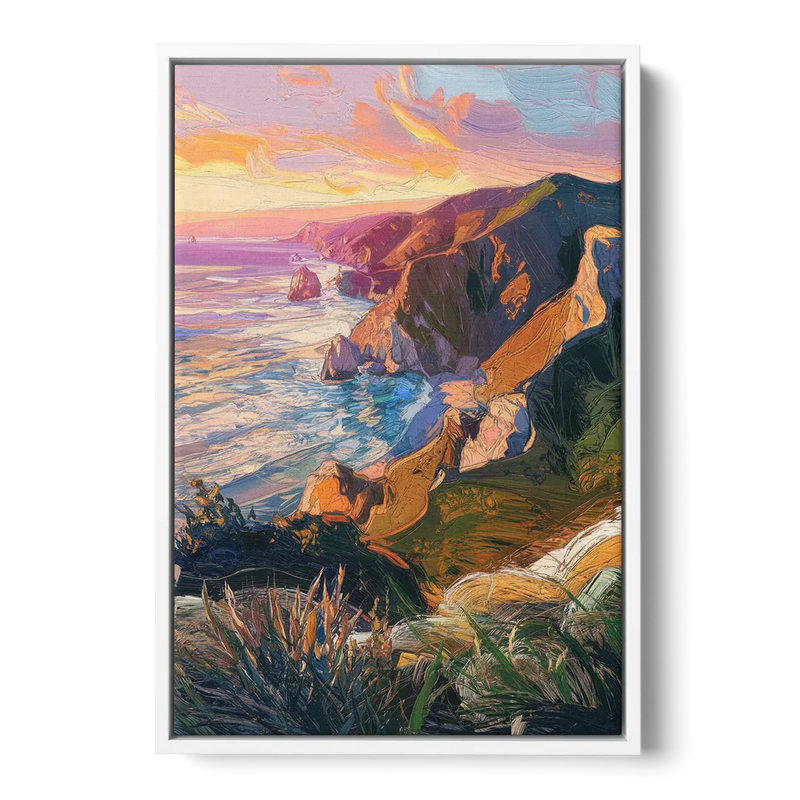Big Sur Mountain Views Front - White Canvas Wall Art