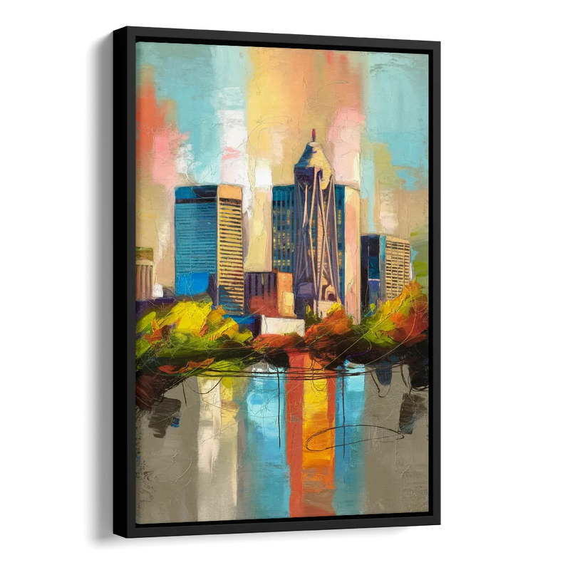 Birmingham Alabama Magic City Side - Black Canvas Wall Art
