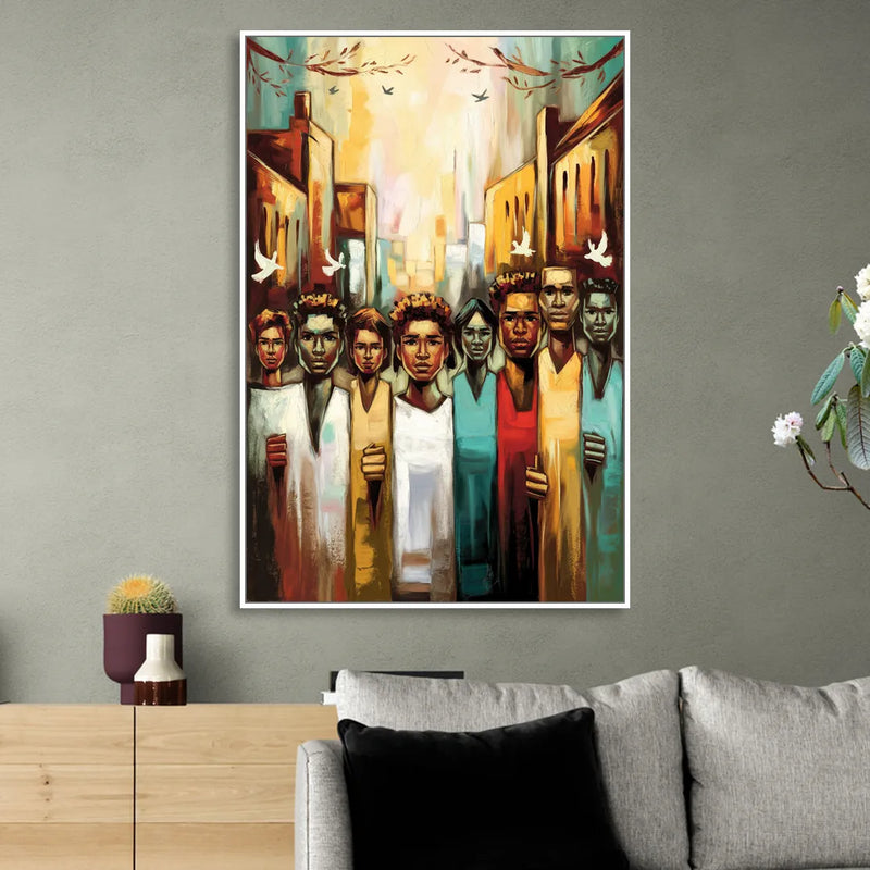 Birmingham Civil Rights District Sitting Room - White Canvas Wall Art