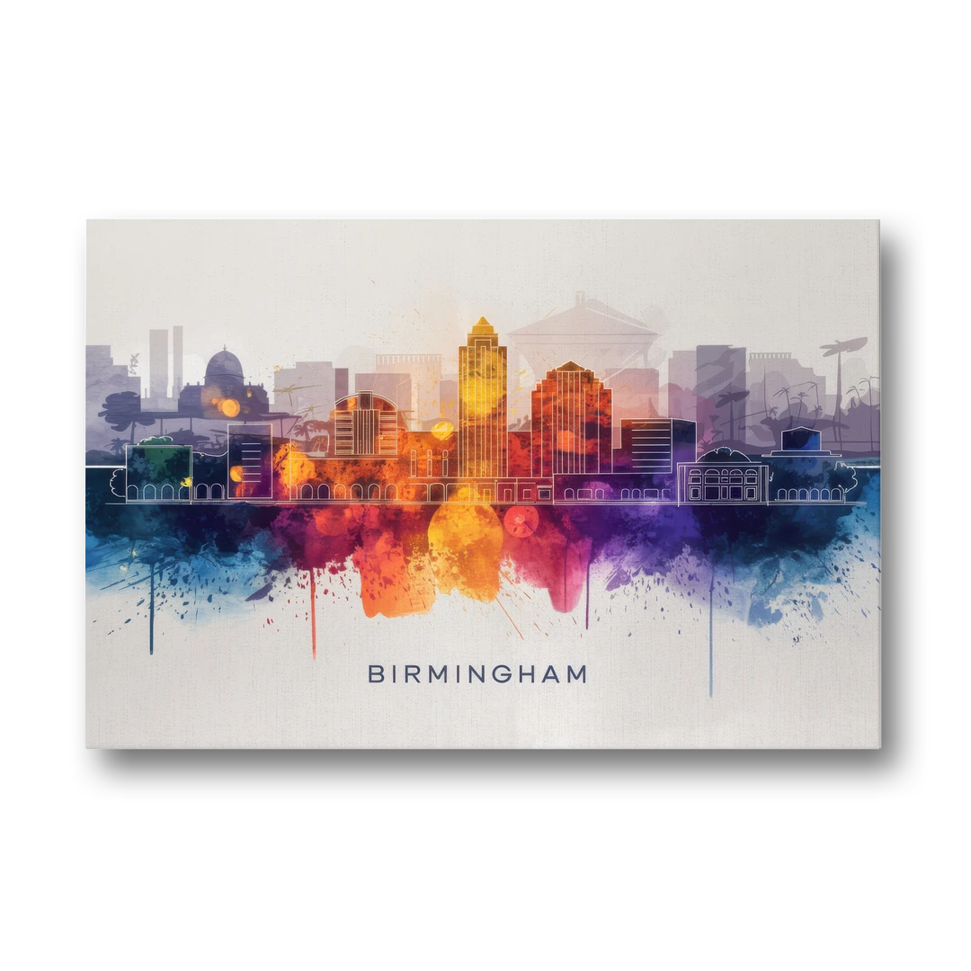 Birmingham Downtown Skyline - Canvas Wall Art - Front