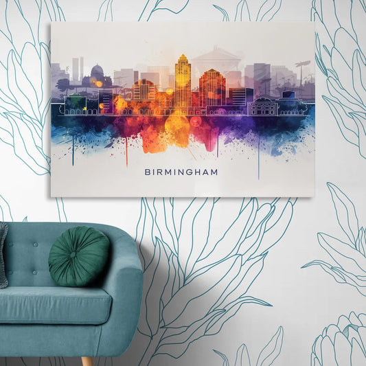 Birmingham Downtown Skyline Living Room - Canvas Wall Art