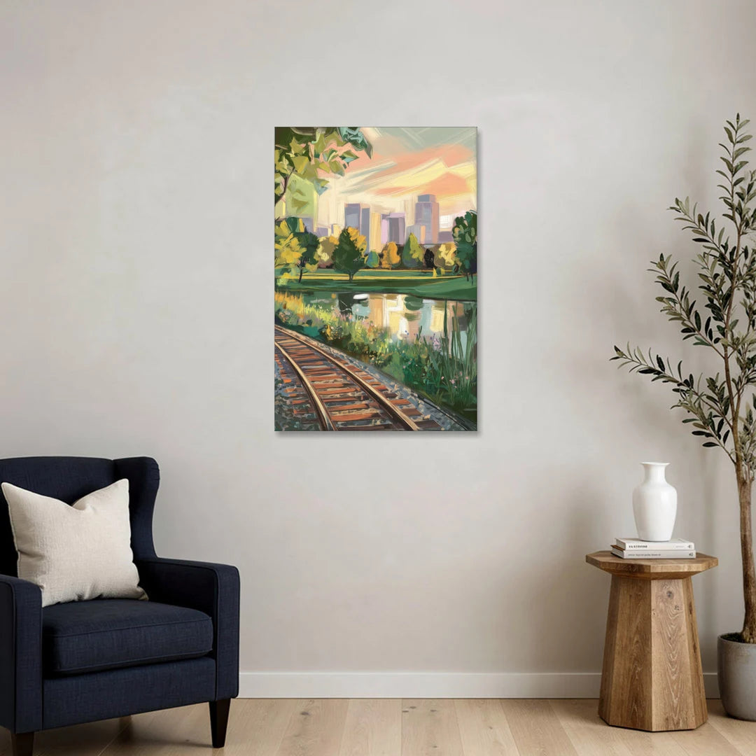Birmingham Railroad Park - Canvas Wall Art - Sofa - 24x36