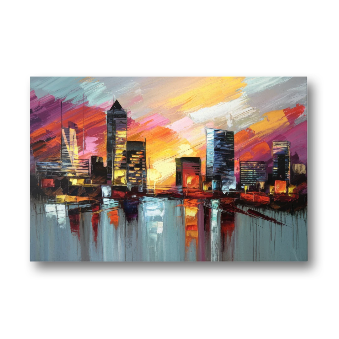 Birmingham Sunset Skyline - Canvas Wall Art - Front