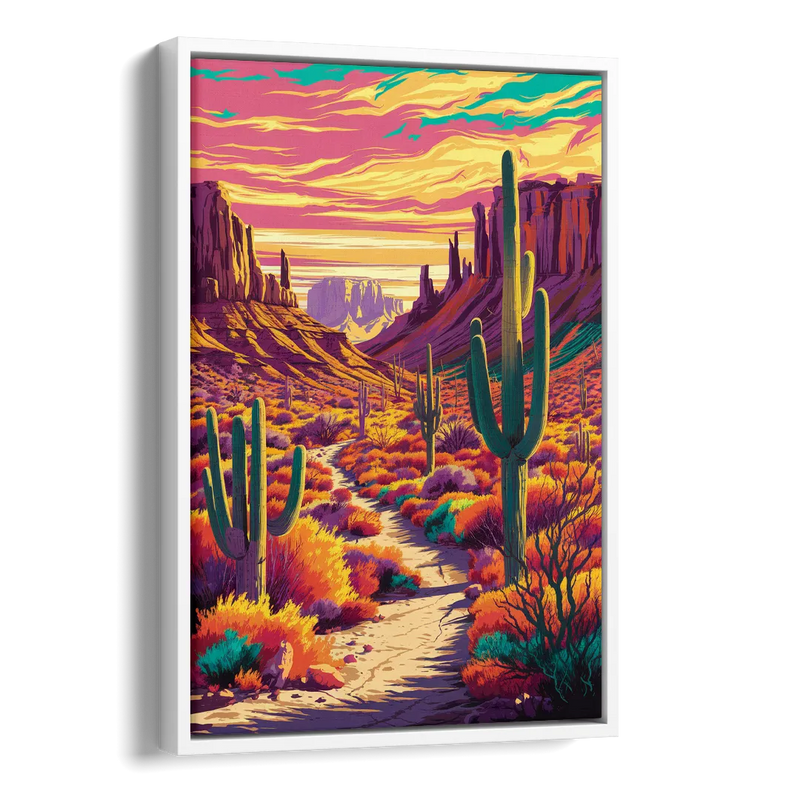 Bisbee Colorful Southwest Vibes Side - White Canvas Wall Art