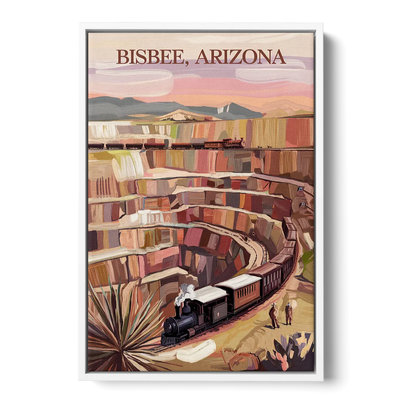 Bisbee Copper Mining Heritage Front - White Canvas Wall Art