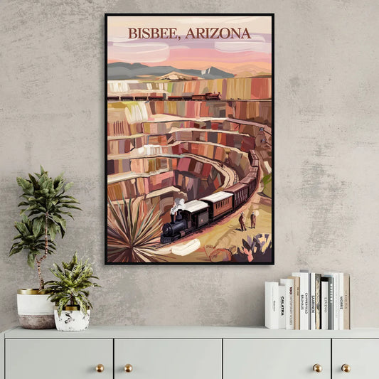 Bisbee Copper Mining Heritage Living Room - Black Canvas Wall Art