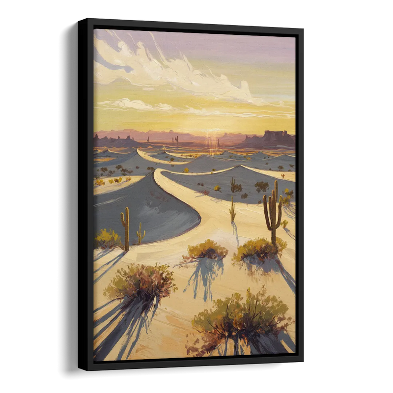 Bisbee Desert Sunrise Side - Black Canvas Wall Art