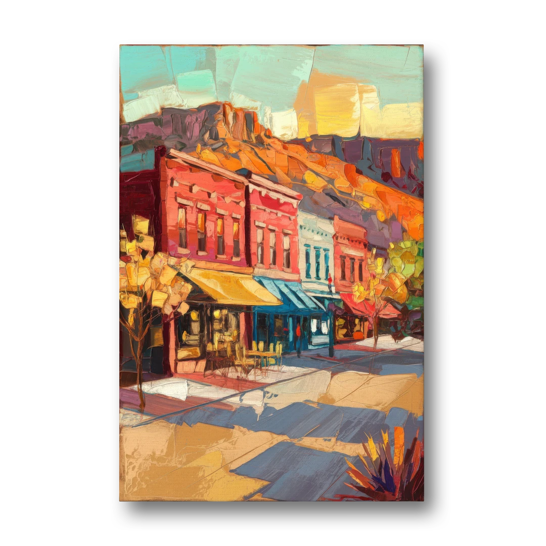 Bisbee Quaint Downtown View - Canvas Wall Art - Front