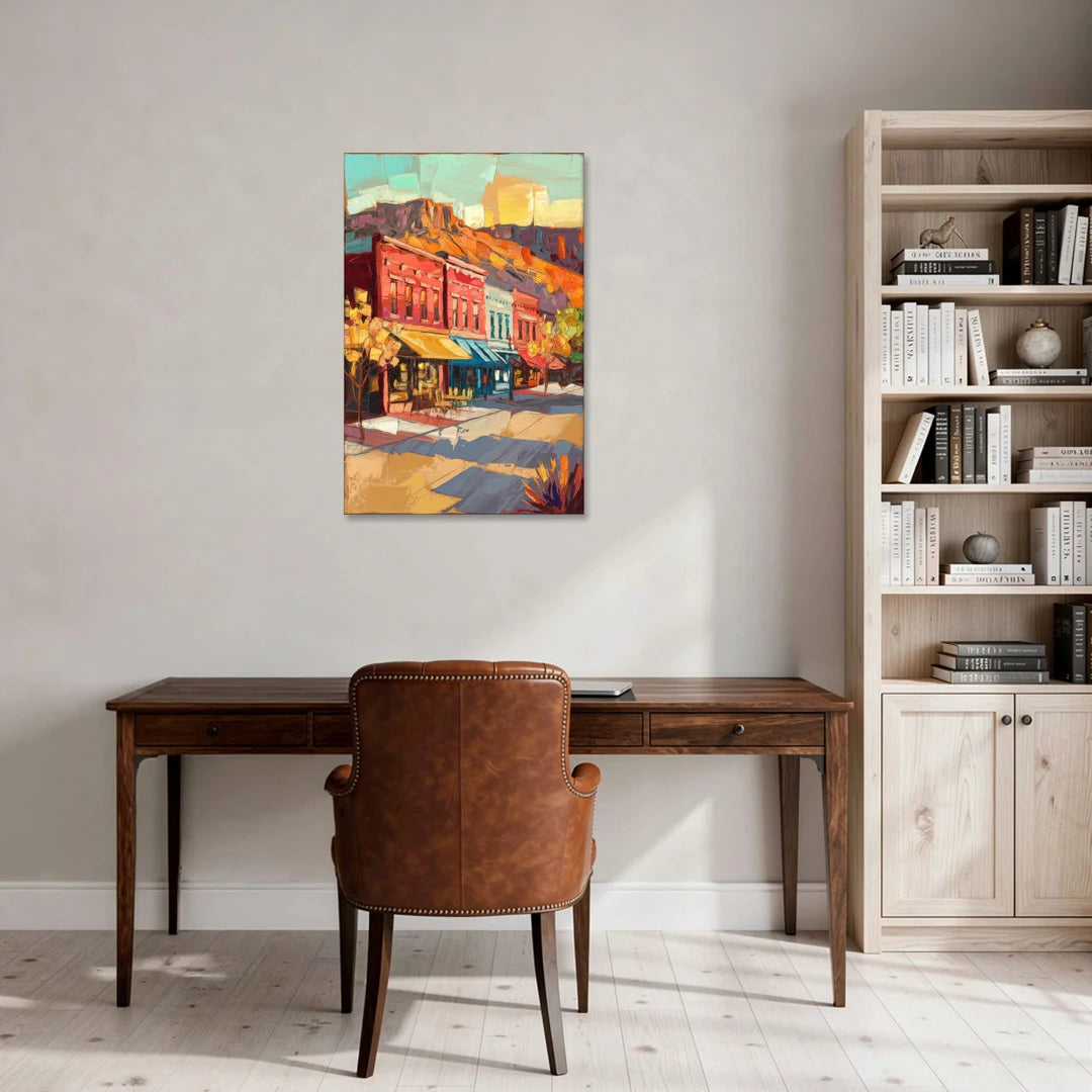 Bisbee Quaint Downtown View - Canvas Wall Art - Office - 24x36