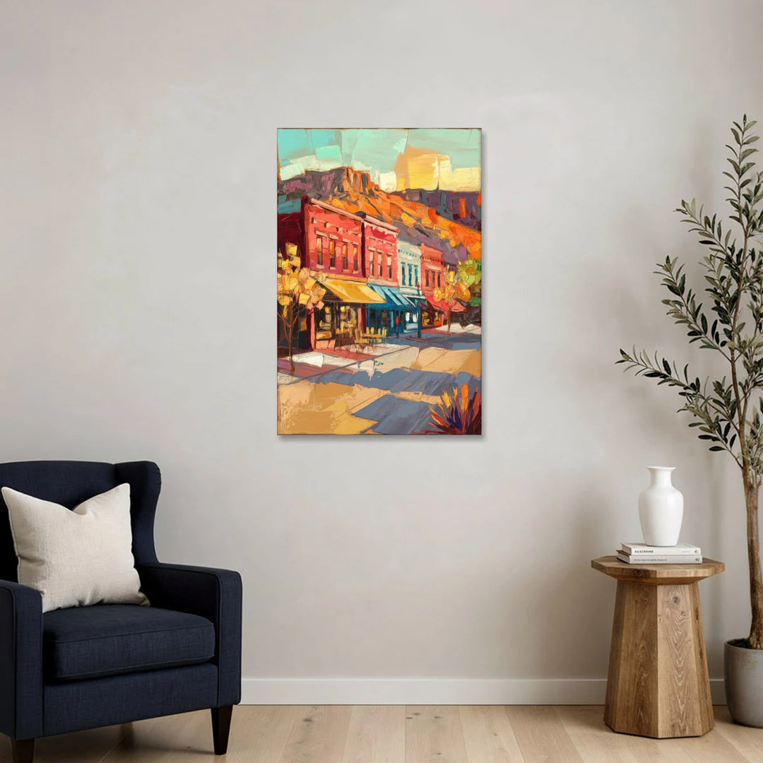 Bisbee Quaint Downtown View - Canvas Wall Art - Sofa - 24x36