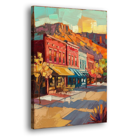 Bisbee Quaint Downtown View - Canvas Wall Art