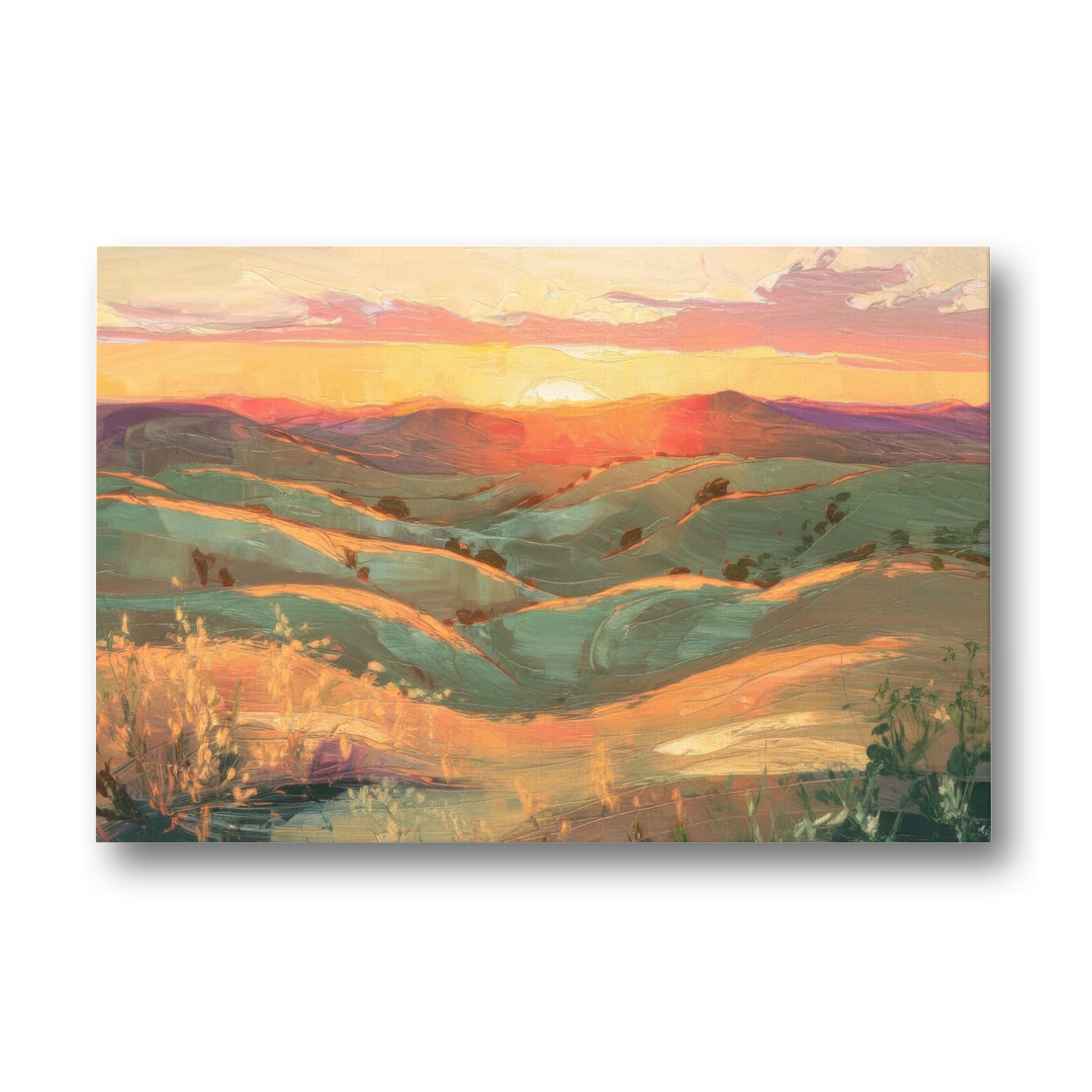 Bisbee Sunset Over Hills - Canvas Wall Art - Front