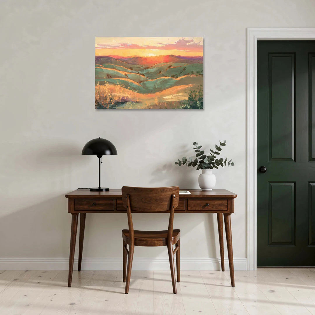 Bisbee Sunset Over Hills - Canvas Wall Art - Office - 36x24