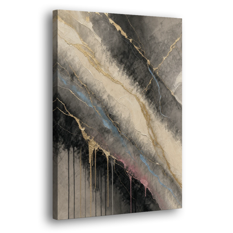 Black Marble with Gilded Veins for the Bathroom - Canvas Wall Art