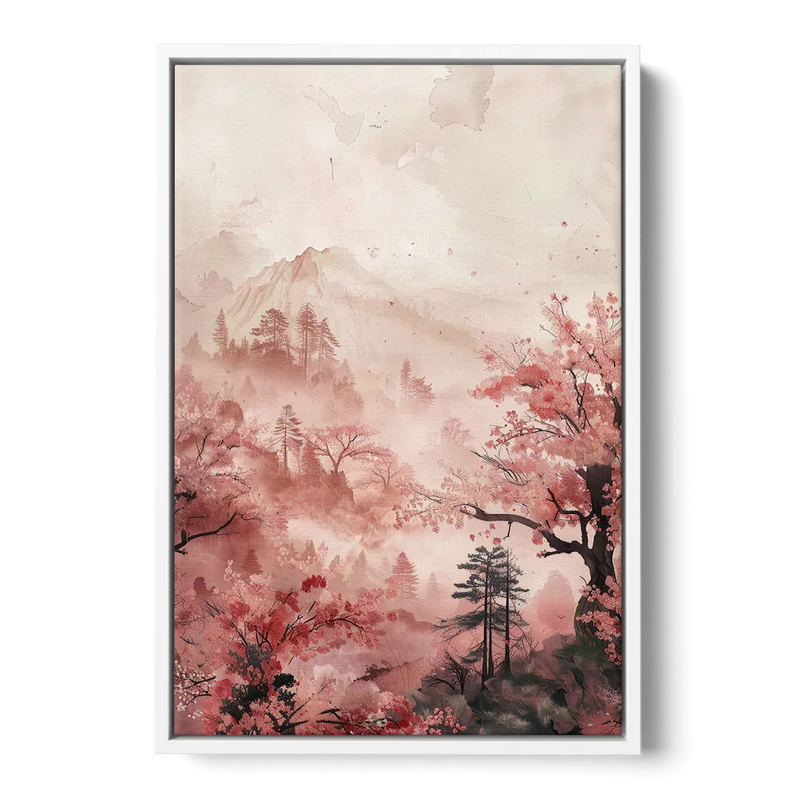 Blossoms in Still Air Front - White Canvas Wall Art