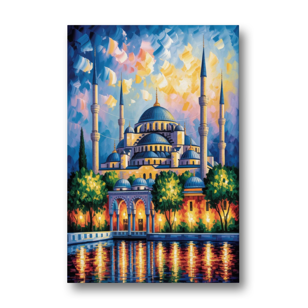 Blue Mosque Serenity - Canvas Wall Art - Front