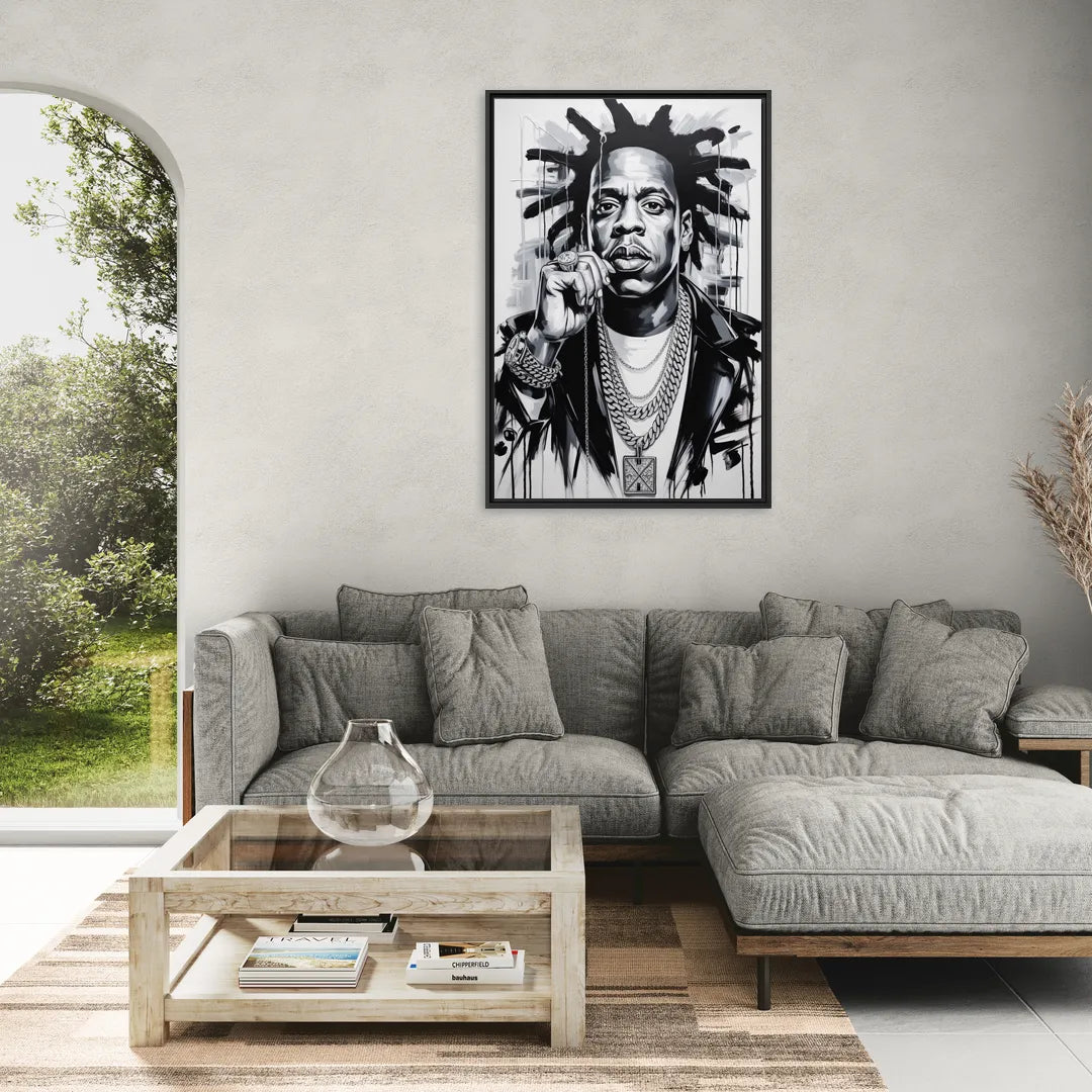 Blueprint 2.0 - Living Room Black Frame Canvas