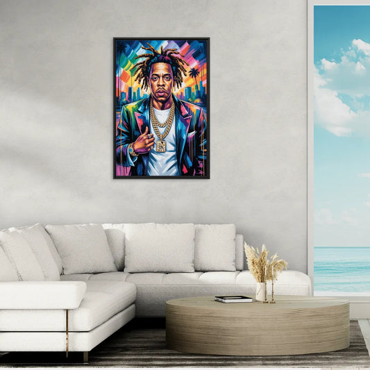 Blueprint - Living Room Black Frame Canvas