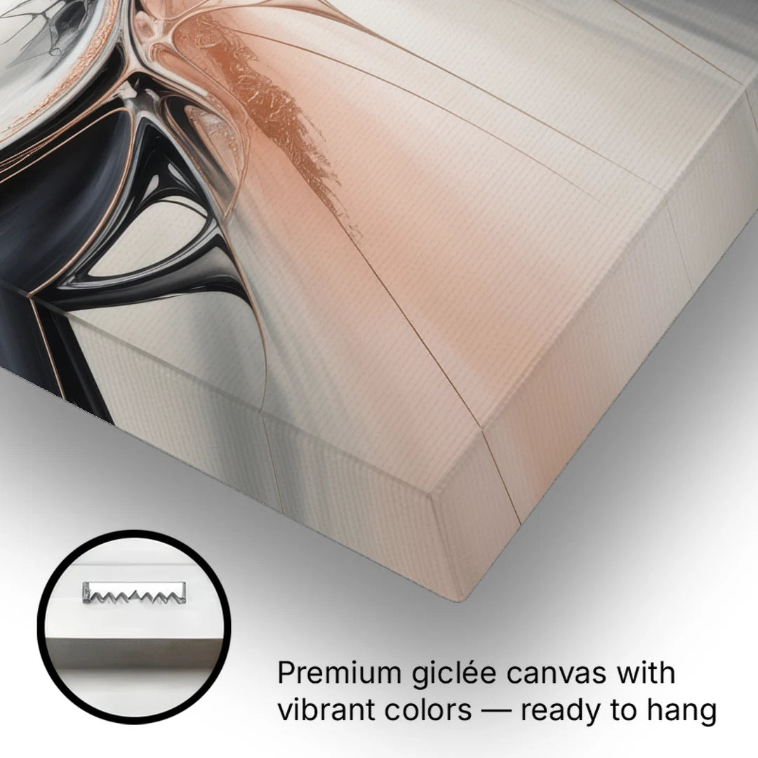 Blush Metallic Symphony Pink and Grey Abstract - Canvas Wall Art - Gallery Wrap Corner