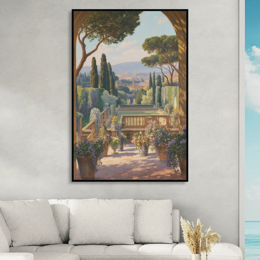 Boboli Gardens Serenity Living Room - Black Canvas Wall Art