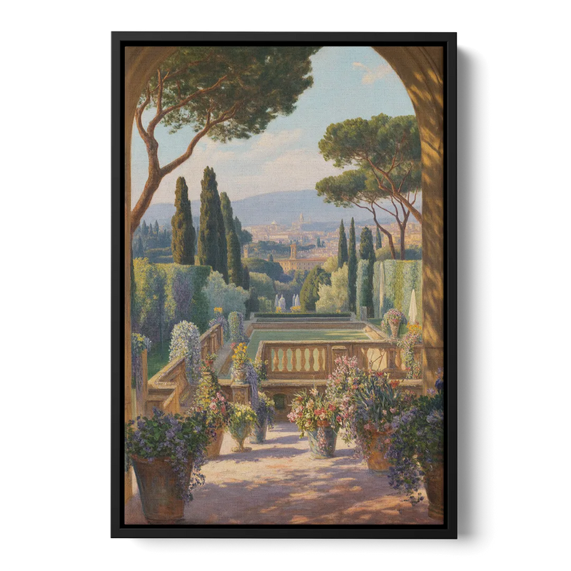 Boboli Gardens Serenity Front - Black Canvas Wall Art