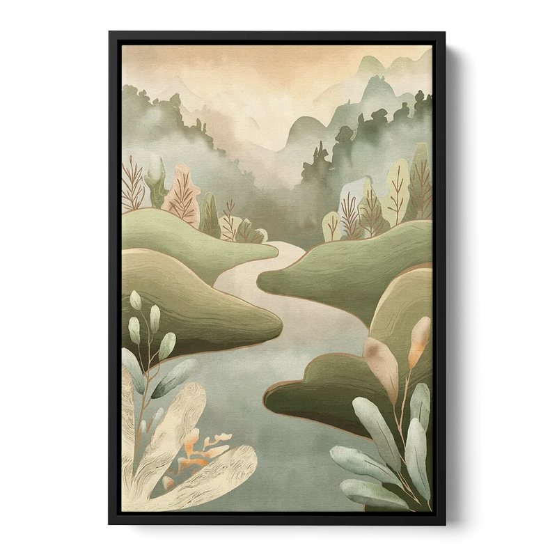 Boise Nature Escape Wilderness Front - Black Canvas Wall Art