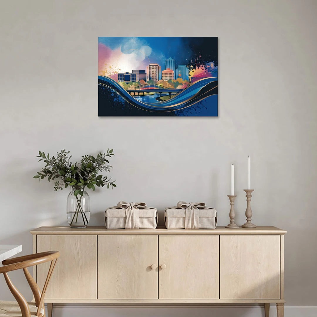 Boise State Skyline - Canvas Wall Art - Coffee Table - 36x24
