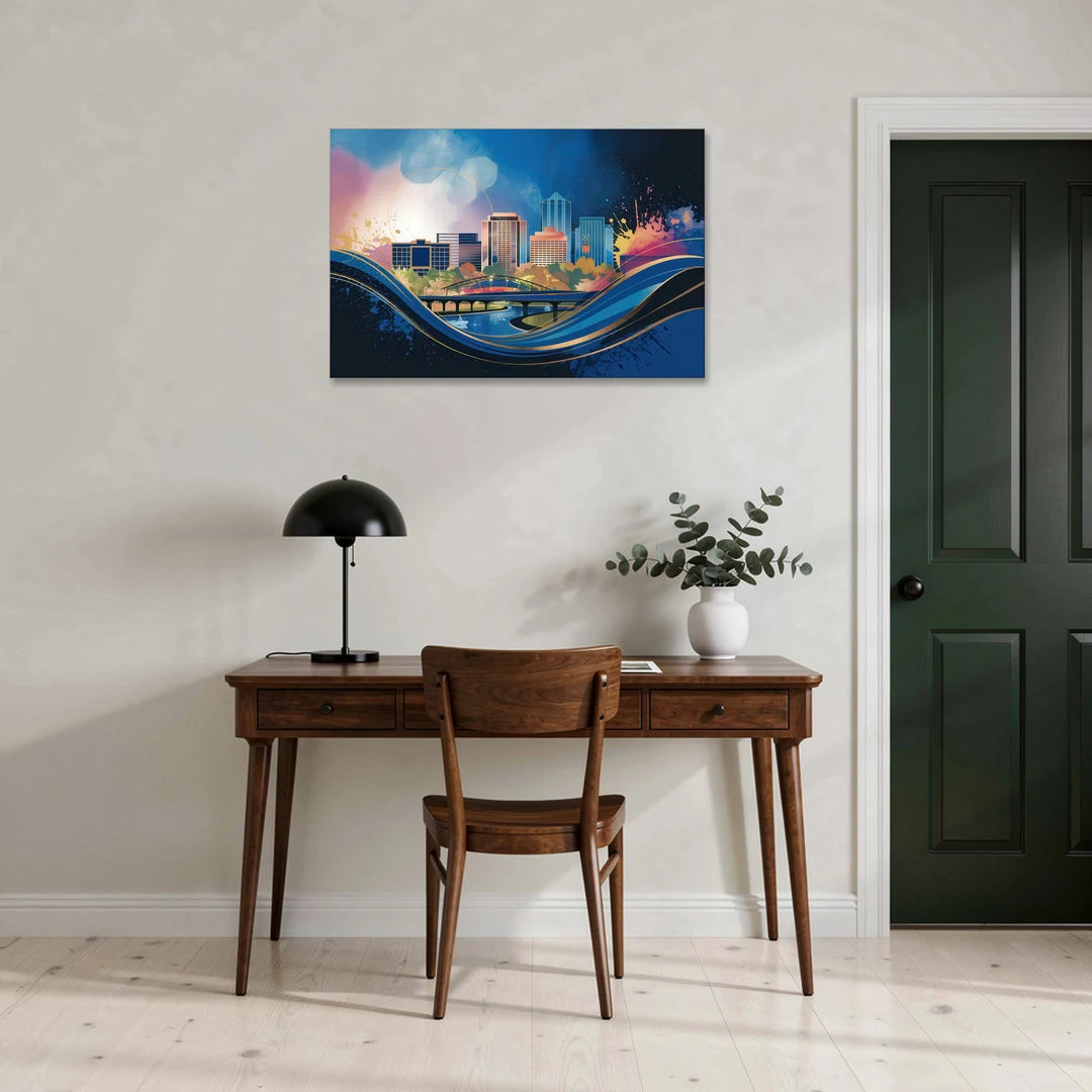 Boise State Skyline - Canvas Wall Art - Office - 36x24