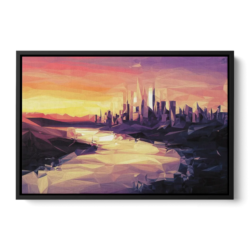 Boise Sunset Serenity Front - Black Canvas Wall Art
