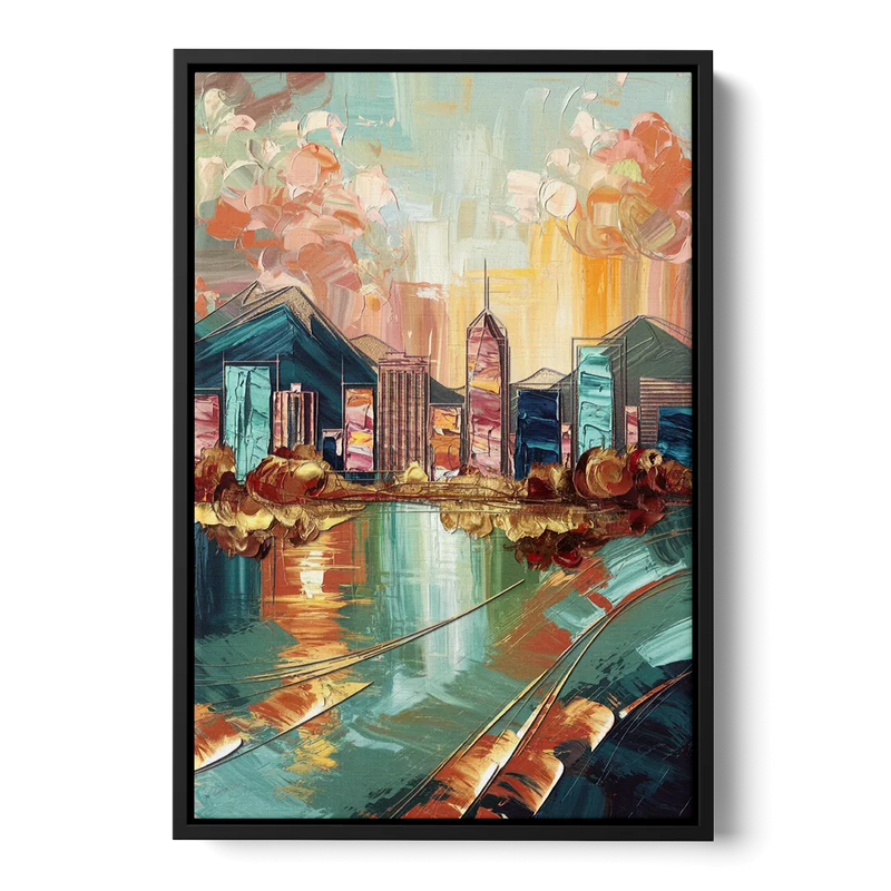 Boise Urban Elegance Front - Black Canvas Wall Art