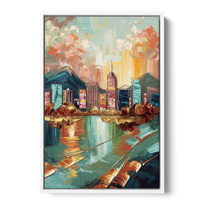 Boise Urban Elegance Front - White Canvas Wall Art