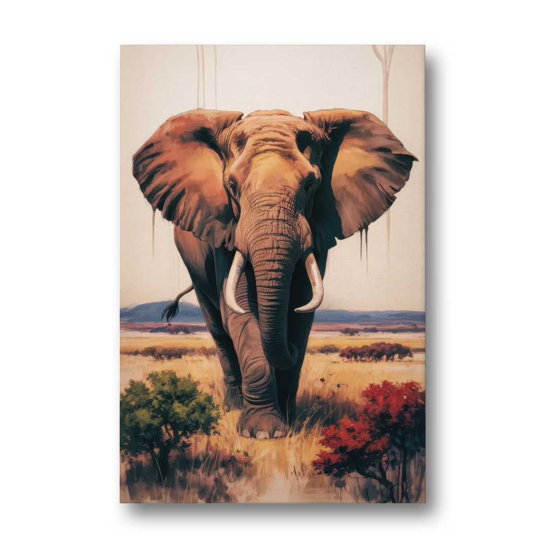 Bold Elephant Majesty - Canvas Wall Art - Front