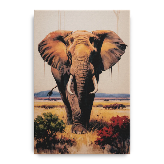 Bold Elephant Majesty - Canvas Wall Art