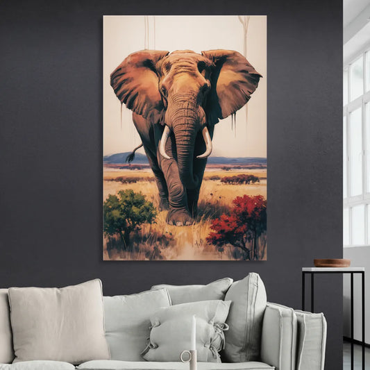 Bold Elephant Majesty Living Room - Canvas Wall Art