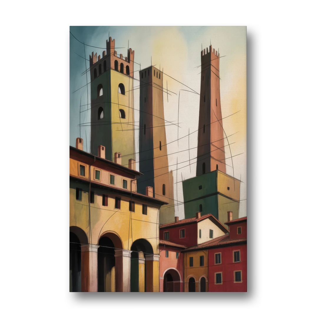 Bologna's Medieval Heart - Canvas Wall Art - Front