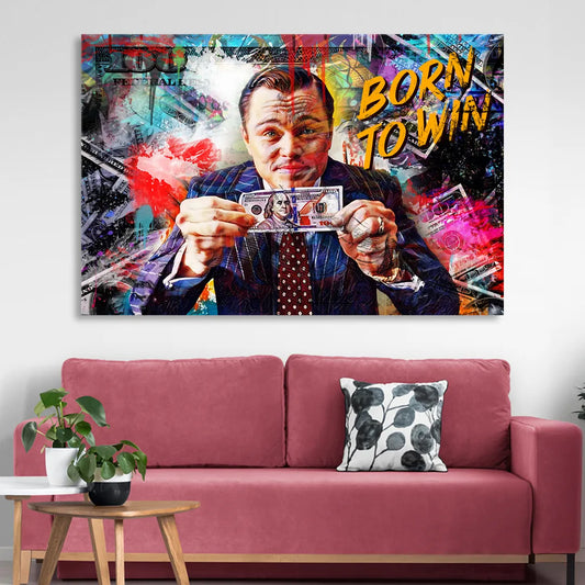 Born To Win Living Room - Canvas Wall Art