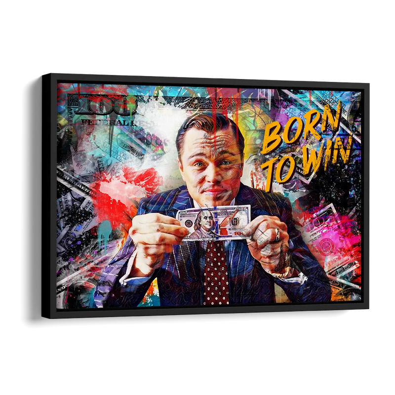 Born To Win Side - Black Canvas Wall Art