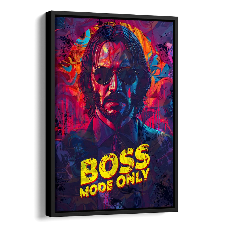Boss Mode Only Side - Black Canvas Wall Art
