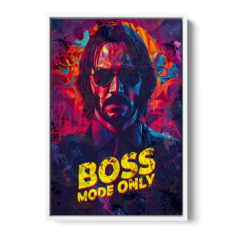 Boss Mode Only Front - White Canvas Wall Art