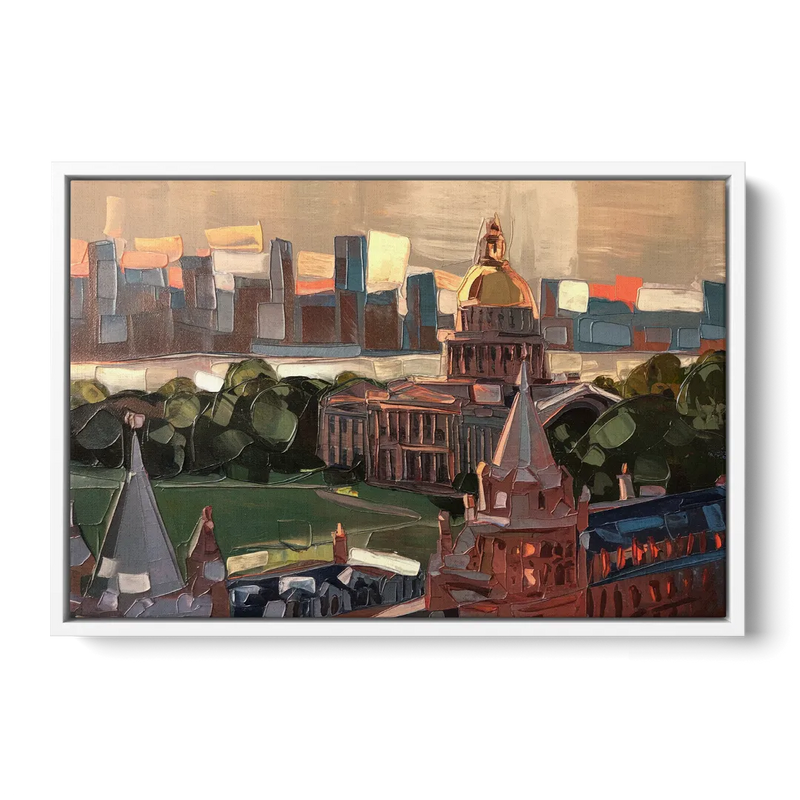 Boston Architectural Beauty Front - White Canvas Wall Art