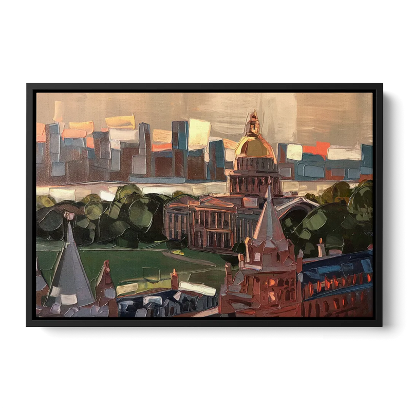 Boston Architectural Beauty Front - Black Canvas Wall Art