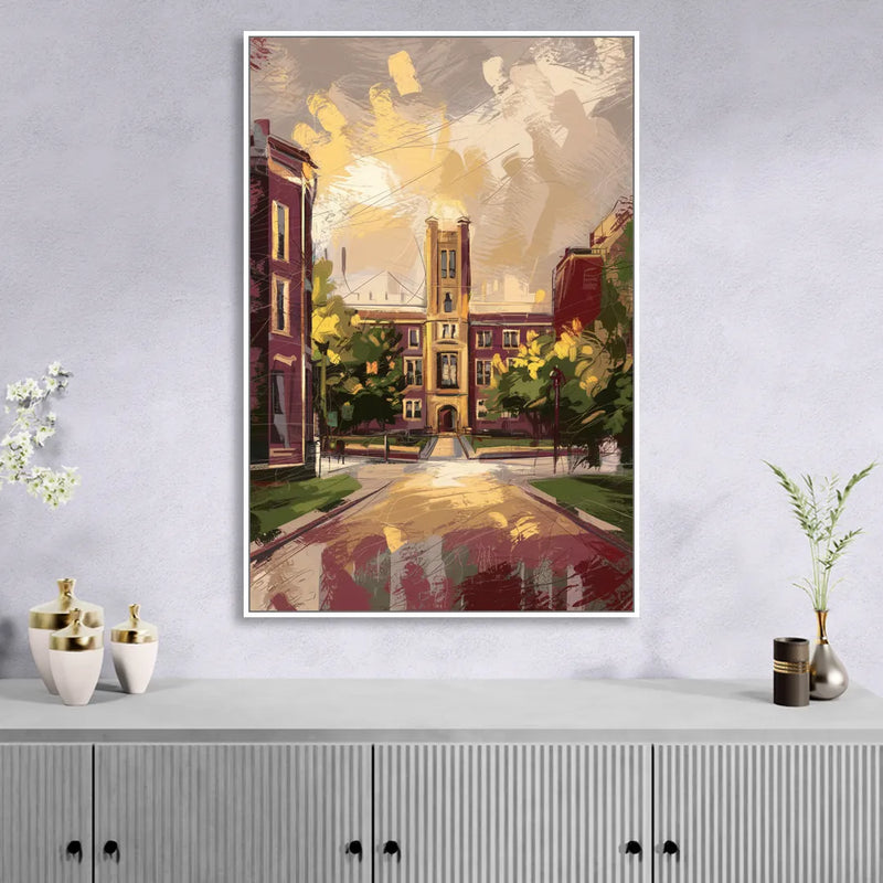 Boston College Eagles Spirit Sitting Room - White Canvas Wall Art