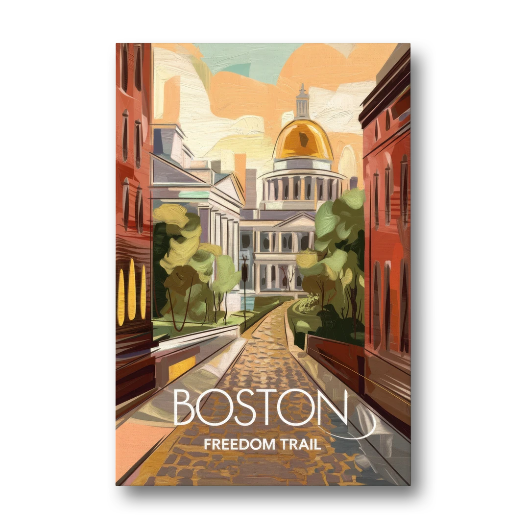 Boston Freedom Trail Highlights - Canvas Wall Art - Front