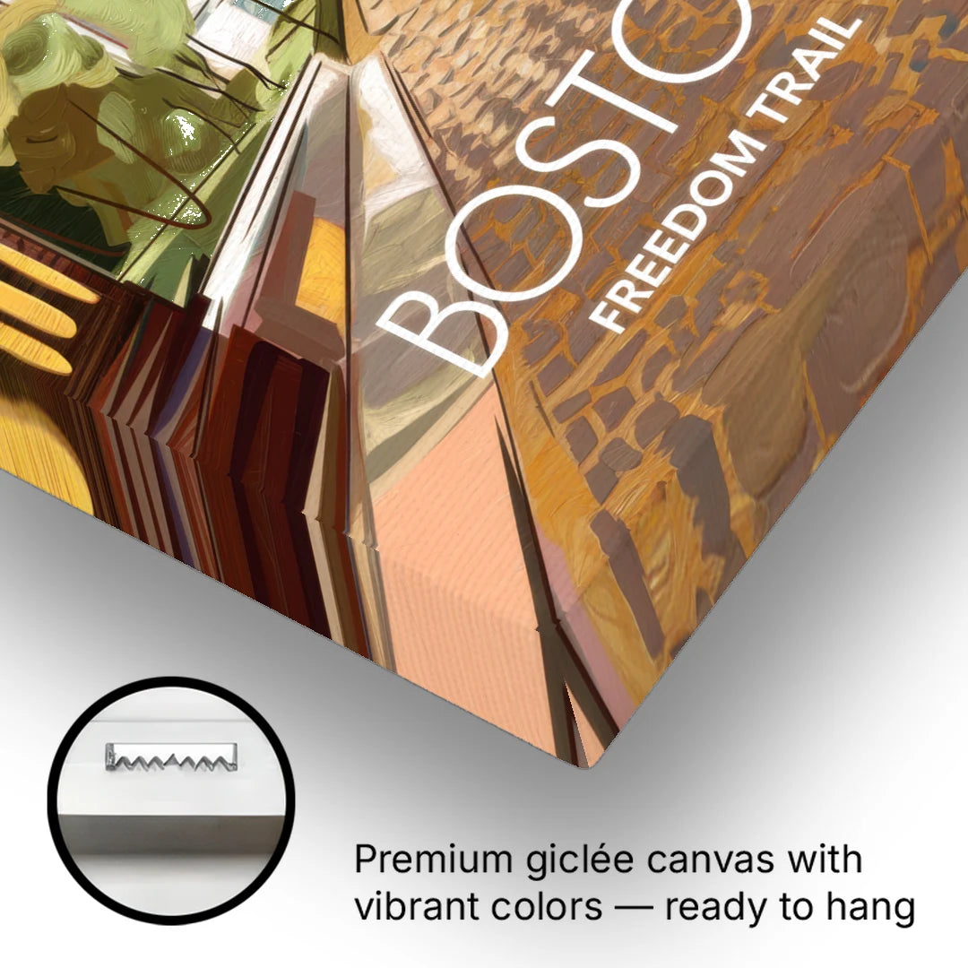 Boston Freedom Trail Highlights - Canvas Wall Art - Gallery Wrap Corner