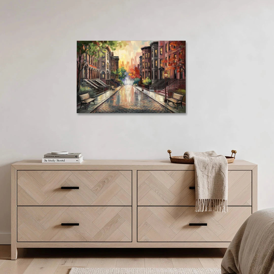 Boston Historic Neighborhoods - Canvas Wall Art - Coffee Table - 36x24
