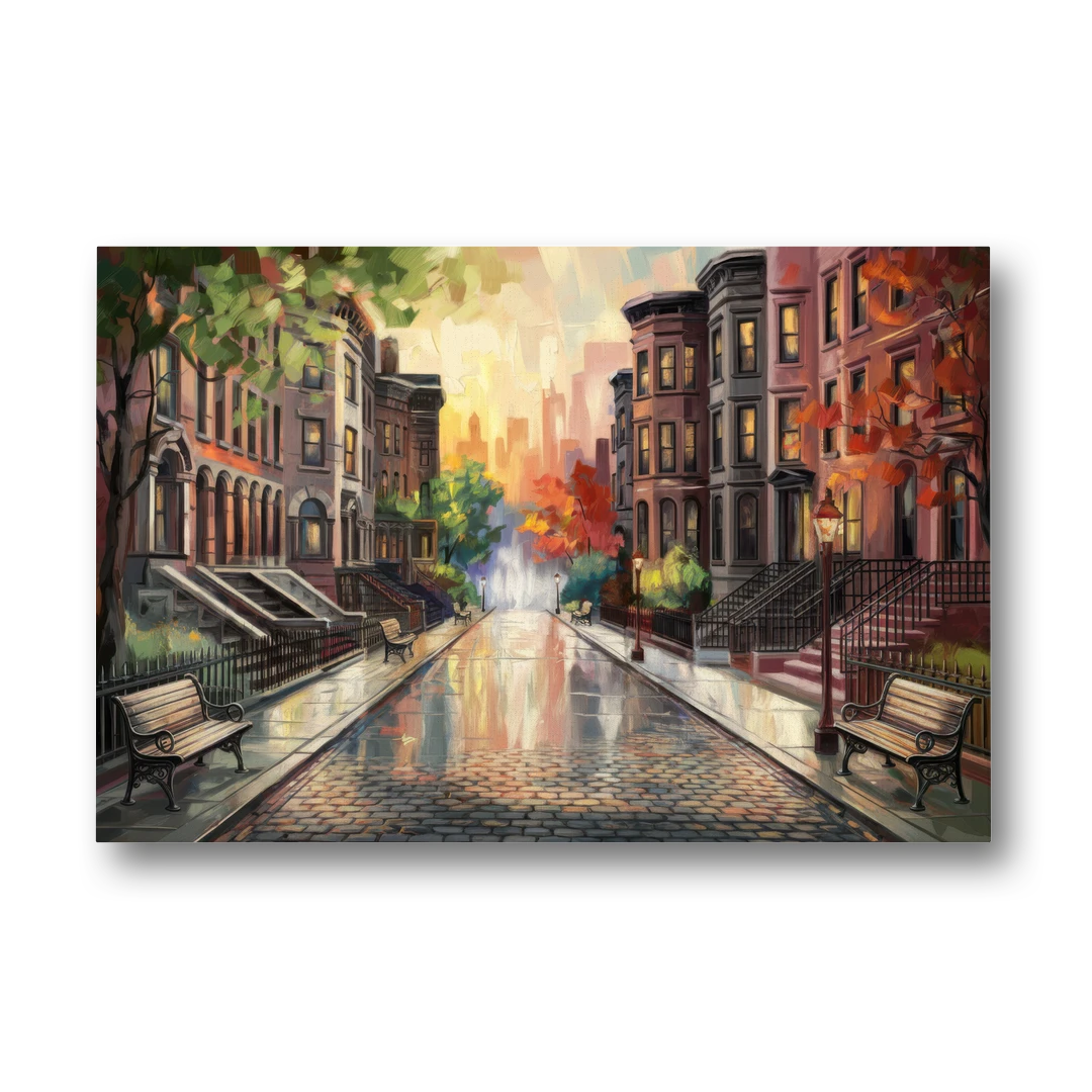 Boston Historic Neighborhoods - Canvas Wall Art - Front