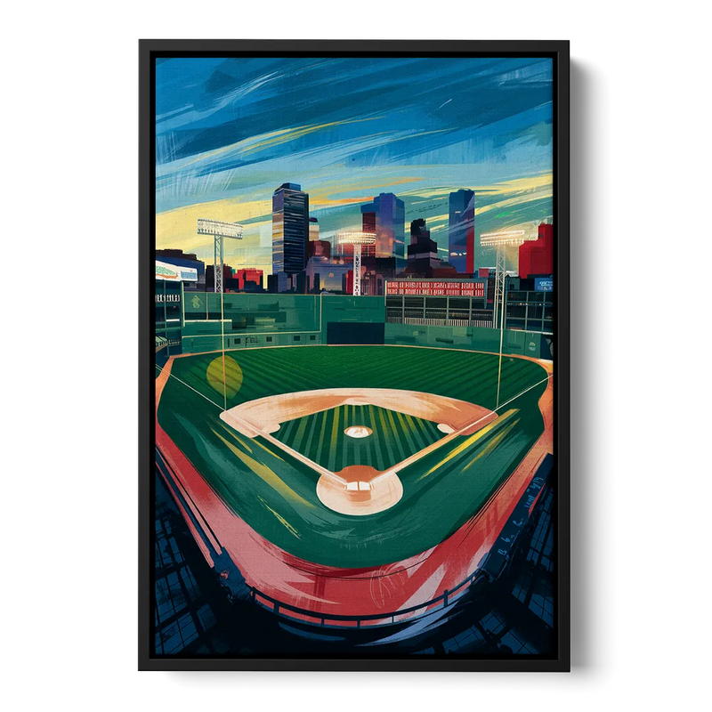 Boston Red Sox Fenway Park Front - Black Canvas Wall Art