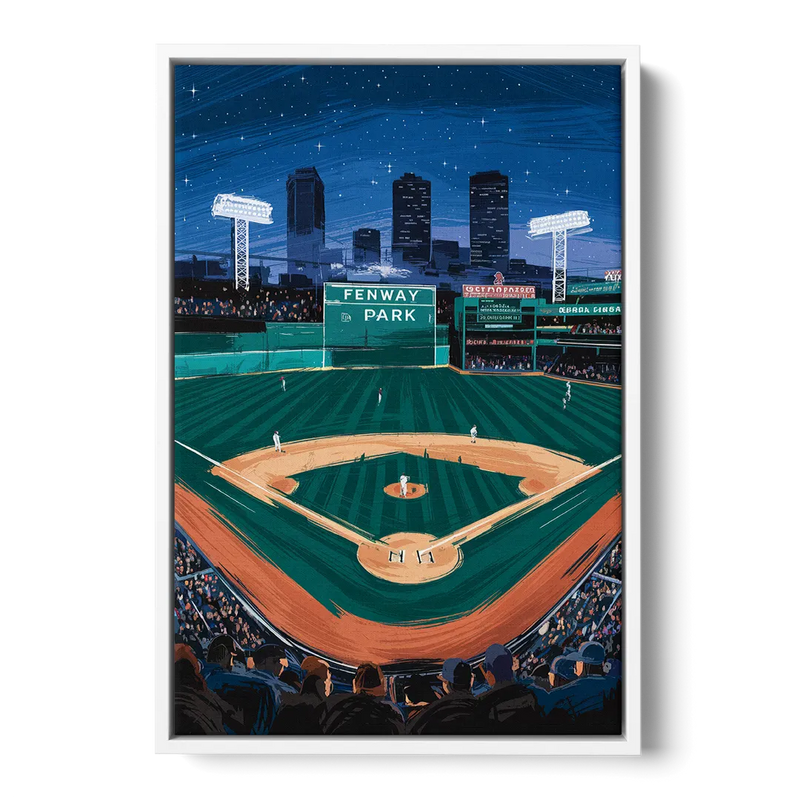 Boston Red Sox Photography Front - White Canvas Wall Art