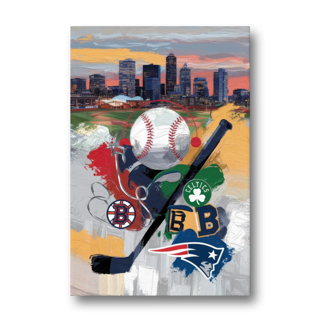 Boston Sports Teams Tribute - Canvas Wall Art - Front